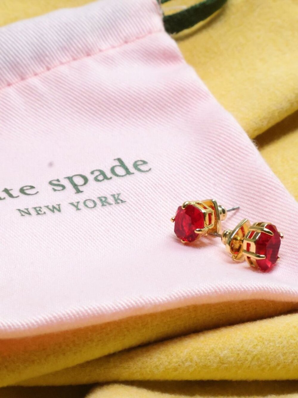 Kate Spade Treasure Trove Stud Earrings Pink Sand - Picture 3 of 3